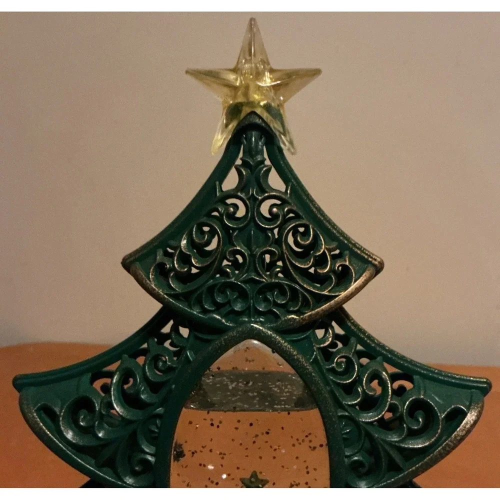 Musical LED Christmas Tree Swirling Glitter Christmas Tree Santa Snow Globe‎